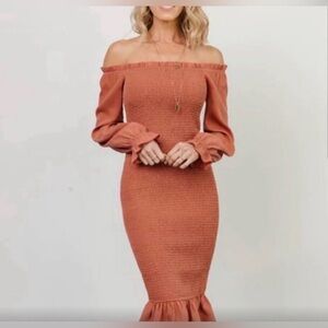 Baltic born smocked midi dress 1XL